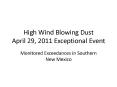 High Wind Blowing Dust April 29, 2011 Exceptional Event PowerPoint PPT Presentation