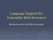 Language Support for Extensible Web Browsers