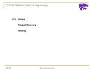 CIS 764 Database Systems Engineering