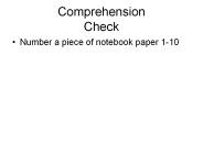 Comprehension Check