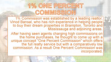 1% PERCENT COMMISSION