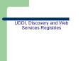UDDI, Discovery and Web Services Registries PowerPoint PPT Presentation