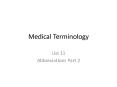 Medical Terminology PowerPoint PPT Presentation