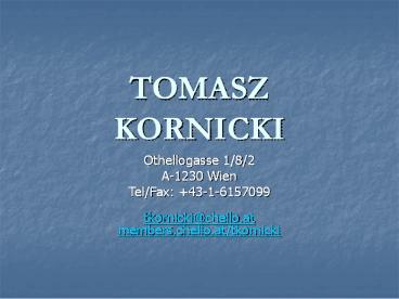 TOMASZ KORNICKI