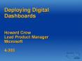 Deploying%20Digital%20Dashboards%20%20Howard%20Crow%20Lead%20Product%20Manager%20Microsoft%204-303 PowerPoint PPT Presentation