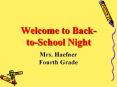 Welcome to Back-to-School Night PowerPoint PPT Presentation
