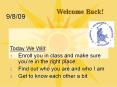 Welcome Back! PowerPoint PPT Presentation
