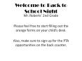 Welcome to Back to School Night PowerPoint PPT Presentation