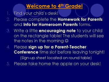 Welcome to 4th Grade!
