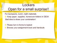 Lockers Open for a small surprise!!