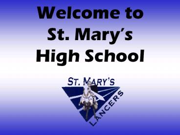 Welcome to St. Mary