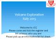 Volcano Exploration Italy 2015 PowerPoint PPT Presentation