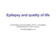 Epilepsy and quality of life PowerPoint PPT Presentation
