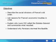 Describe the social divisions of France