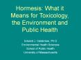 Hormesis: What it Means for Toxicology, the Environment and Public Health PowerPoint PPT Presentation