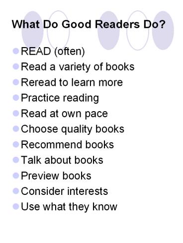 What Do Good Readers Do?