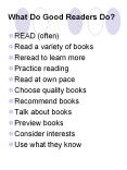 What Do Good Readers Do? PowerPoint PPT Presentation