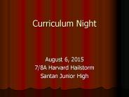 Curriculum Night
