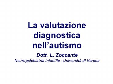 La valutazione diagnostica nell