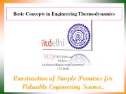 Basic Concepts in Engineering Thermodynamics