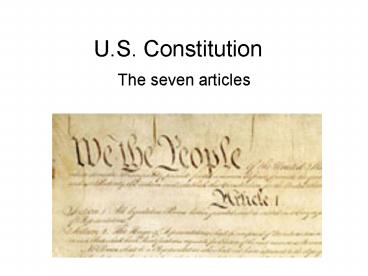 U.S. Constitution