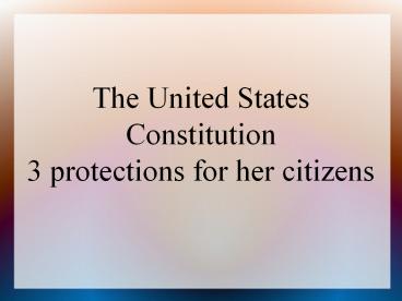 The United States Constitution