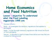 Home Economics and Food Nutrition