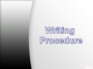Writing Procedure