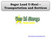 Sugar Land U-Haul – Transportation and Services