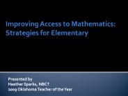 Improving Access to Mathematics: Strategies for Elementary
