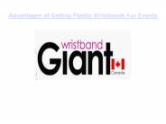 Plastic ID Wristbands For Events