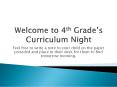 Welcome to 4th Grade PowerPoint PPT Presentation