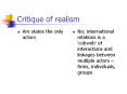 Critique of realism PowerPoint PPT Presentation