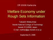 Welfare Economy under Rough Sets Information