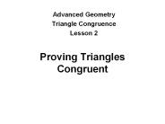 Proving Triangles Congruent