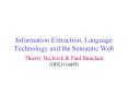 Information Extraction, Language Technology and the Semantic Web PowerPoint PPT Presentation