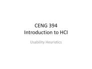 CENG 394 Introduction to HCI