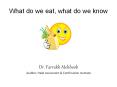 What do we eat, what do we know PowerPoint PPT Presentation