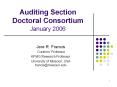 Auditing Section Doctoral Consortium January 2006 PowerPoint PPT Presentation