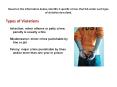 Based on the information below, identify 3 specific crimes that fall under each type of violation described. PowerPoint PPT Presentation