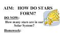 AIM:  HOW DO STARS FORM? PowerPoint PPT Presentation