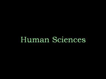 Human Sciences