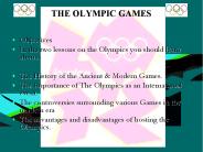 THE OLYMPIC GAMES