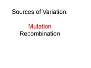 Sources of Variation: