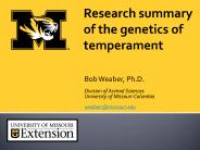 Research summary of the genetics of temperament