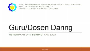 Guru dan Dosen Daring (Dalam Jaringan)