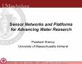 Sensor Networks and Platforms for Advancing Water Research PowerPoint PPT Presentation