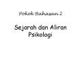 Pokok Bahasan 2 Sejarah dan Aliran Psikologi PowerPoint PPT Presentation