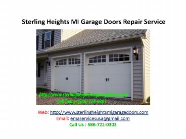 Sterling Heights MI Garage Doors Repair Service