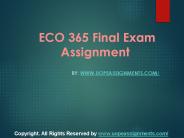 ECO 365 Final Exam Assignment